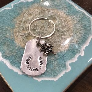 Silver color RN keychain